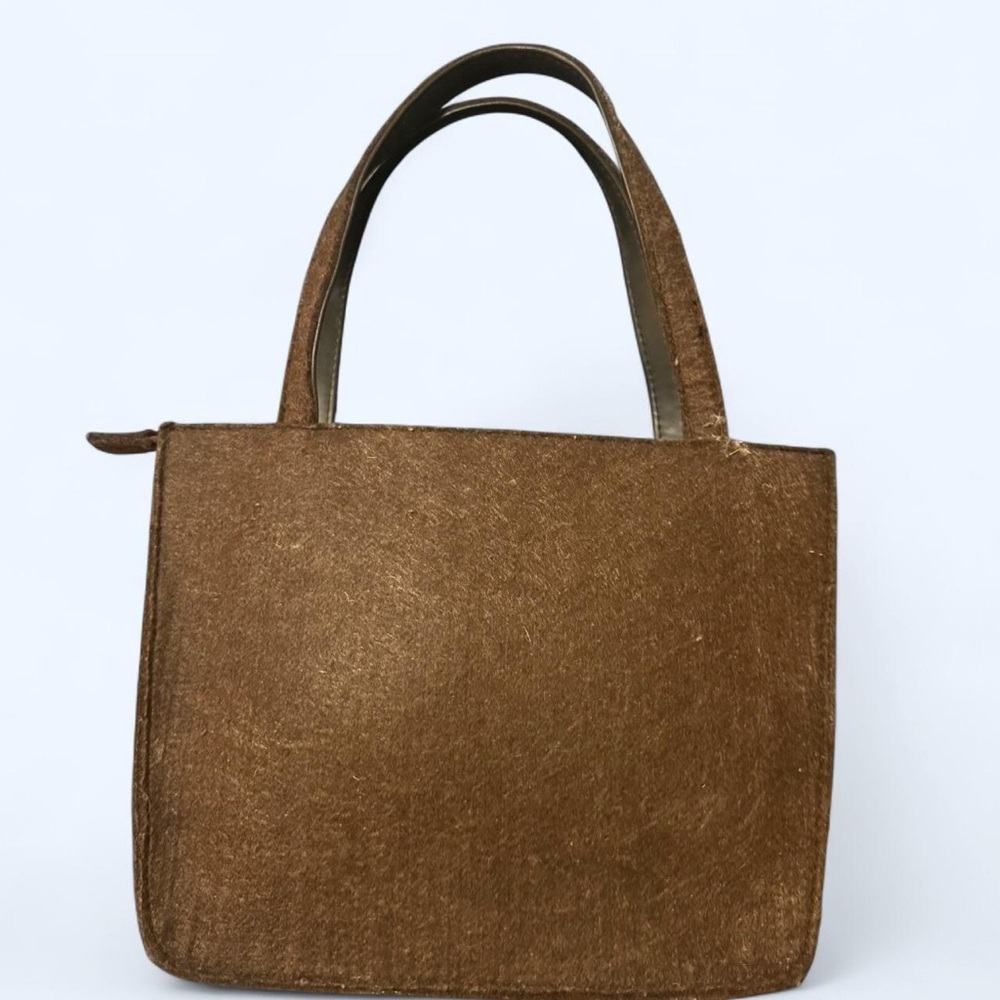 Kate Spade Vintage Felted Wool Dark Brown Mini Tote Purse - Picture 2 of 3